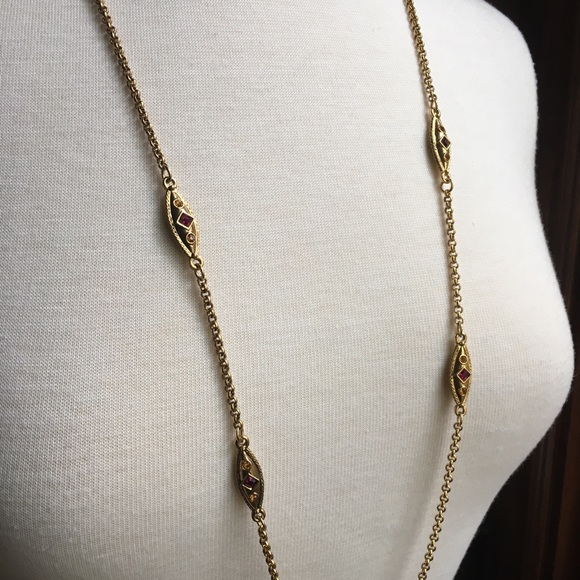 Two-Tone Jewel Necklace, Renaissance Navette Links - Picture 8 of 9